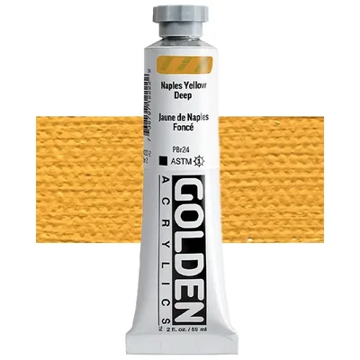 Vopsea acrilică Golden Acrylics Heavy Body, 59 ml - 1222, naples yellow deep
