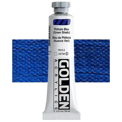 Vopsea acrilică Golden Acrylics Heavy Body, 59 ml - 1255, phthalo blue (green shade)
