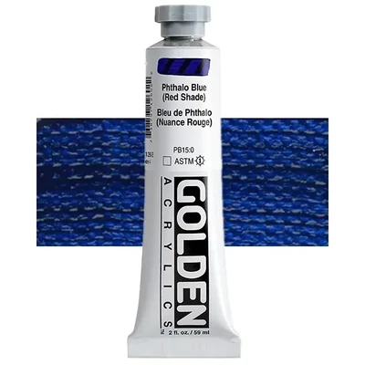 Vopsea acrilică Golden Acrylics Heavy Body, 59 ml - 1260, phthalo blue (red shade)