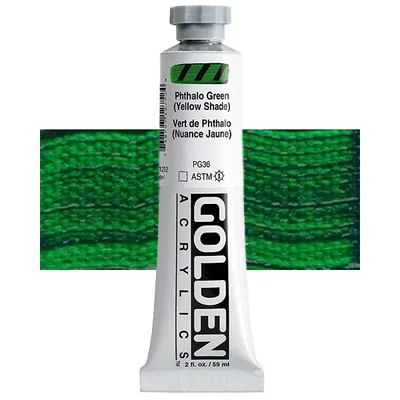 Vopsea acrilică Golden Acrylics Heavy Body, 59 ml - 1275, phthalo green (yellow shade)