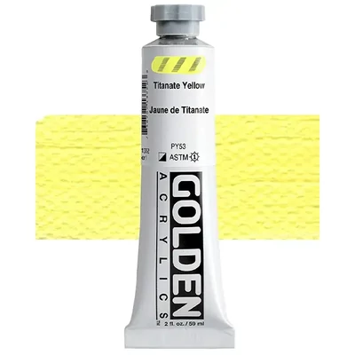 Vopsea acrilică Golden Acrylics Heavy Body, 59 ml - 1375, titanate yellow