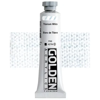 Vopsea acrilică Golden Acrylics Heavy Body, 59 ml - 1380, titanium white