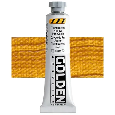 Vopsea acrilică Golden Acrylics Heavy Body, 59 ml - 1386, transparent yellow iron oxide