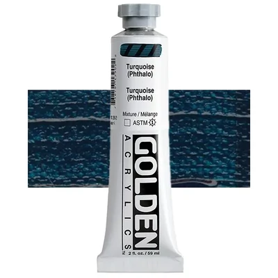 Vopsea acrilică Golden Acrylics Heavy Body, 59 ml - 1390, turquoise (phthalo)