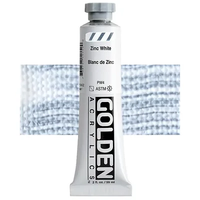 Vopsea acrilică Golden Acrylics Heavy Body, 59 ml - 1415, zinc white