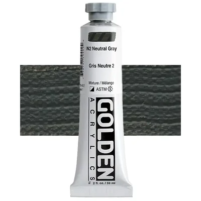 Vopsea acrilică Golden Acrylics Heavy Body, 59 ml - 1442, n2 neutral gray