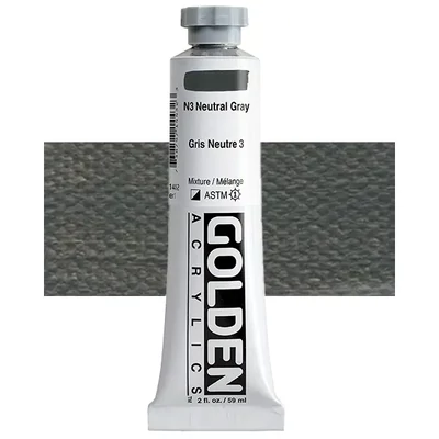 Vopsea acrilică Golden Acrylics Heavy Body, 59 ml - 1443, n3 neutral gray