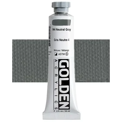 Vopsea acrilică Golden Acrylics Heavy Body, 59 ml - 1444, n4 neutral gray