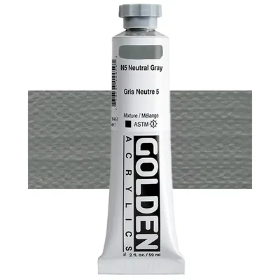 Vopsea acrilică Golden Acrylics Heavy Body, 59 ml - 1445, n5 neutral gray