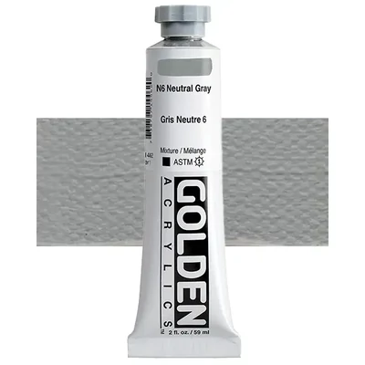 Vopsea acrilică Golden Acrylics Heavy Body, 59 ml - 1446, n6 neutral gray