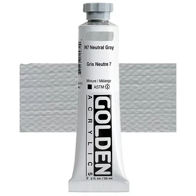 Vopsea acrilică Golden Acrylics Heavy Body, 59 ml - 1447, n7 neutral gray