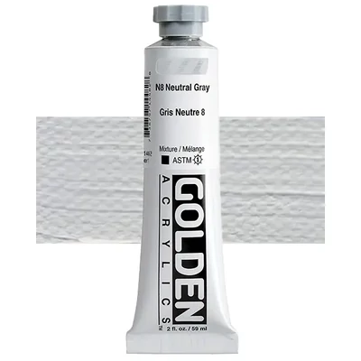 Vopsea acrilică Golden Acrylics Heavy Body, 59 ml - 1448, n8 neutral gray