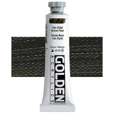 Vopsea acrilică Golden Acrylics Heavy Body, 59 ml - 1462, van dyke brown hue