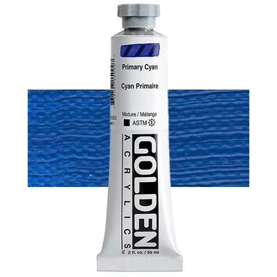 Vopsea acrilică Golden Acrylics Heavy Body, 59 ml - 1500, primary cyan