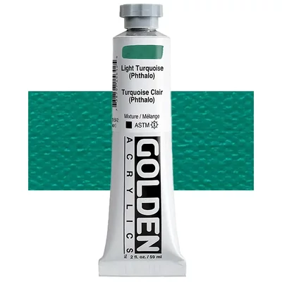 Vopsea acrilică Golden Acrylics Heavy Body, 59 ml - 1564, light turquoise (phthalo)