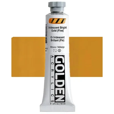 Vopsea acrilică Golden Acrylics Heavy Body, 59 ml - 4012, iridescent bright gold (fine)