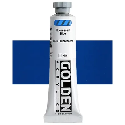 Vopsea acrilică Golden Acrylics Heavy Body, 59 ml - 4605, fluorescent blue