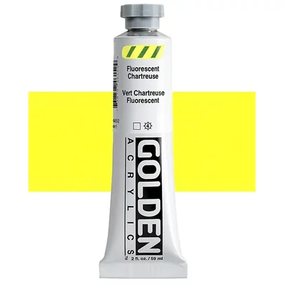 Vopsea acrilică Golden Acrylics Heavy Body, 59 ml - 4615, fluorescent chartreuse