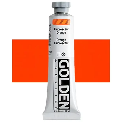 Vopsea acrilică Golden Acrylics Heavy Body, 59 ml - 4630, fluorescent orange