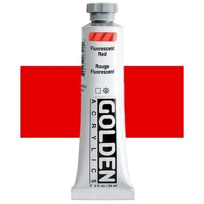 Vopsea acrilică Golden Acrylics Heavy Body, 59 ml - 4650, fluorescent red