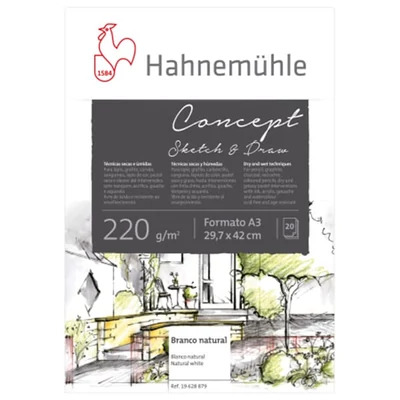 Hahnemühle Concept Bloc de desen, schițe și pictură , 220 g, 20 coli - A3