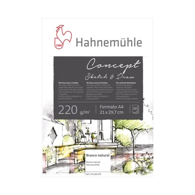 Hahnemühle Concept Bloc de desen, schițe și pictură , 220 g, 20 coli - A4