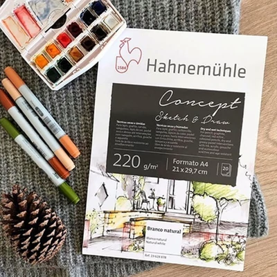 Hahnemühle Concept Bloc de desen, schițe și pictură , 220 g, 20 coli - A4