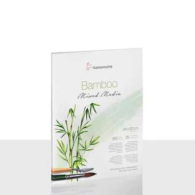 Hahnemühle Bamboo Mixed Media bloc universal pentru pictură și desen din bambus, 265 g, 25 coli - 24x32 cm
