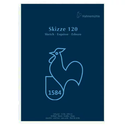 Hahnemühle Skizze 120 blocuri de desen și schiță, 120 g, 50 coli - A3, lipite