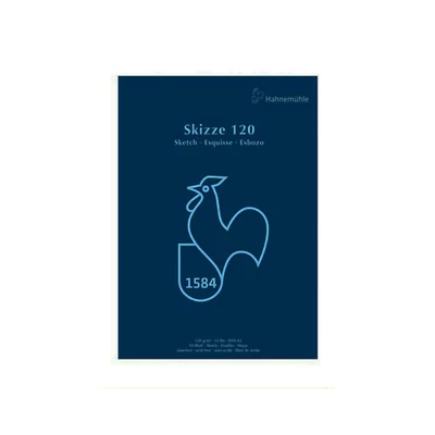 Hahnemühle Skizze 120 blocuri de desen și schiță, 120 g, 50 coli - A5, lipite