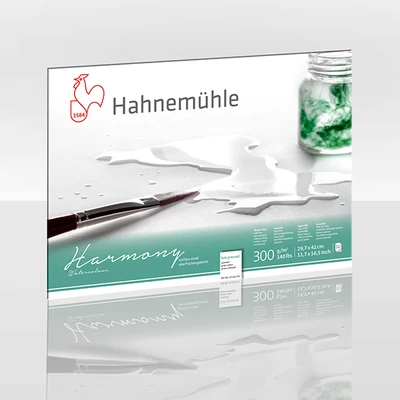 Hahnemühle bloc acuarelă, Harmony, 300 g - 12 coli, A3, neted