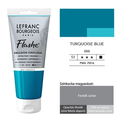 L&amp;B Flashe vopsea vinil (vopsea acrilică), 80 ml - 050, turquoise blue