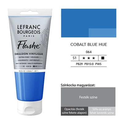 L&amp;B Flashe vopsea vinil (vopsea acrilică), 80 ml - 064, cobalt blue hue