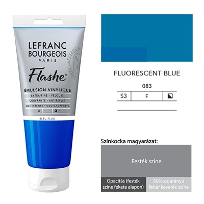 L&amp;B Flashe vopsea vinil (vopsea acrilică), 80 ml - 083, fluorescent blue