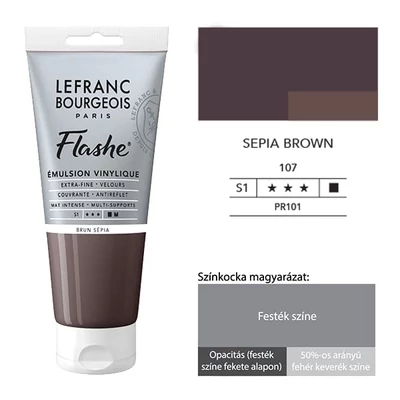 L&amp;B Flashe vopsea vinil (vopsea acrilică), 80 ml - 107, sepia brown