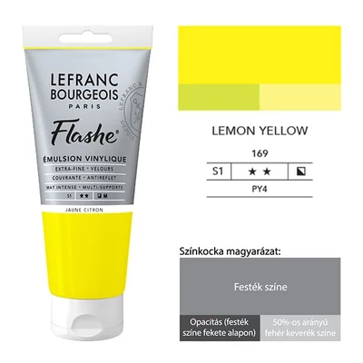 L&amp;B Flashe vopsea vinil (vopsea acrilică), 80 ml - 169, lemon yellow