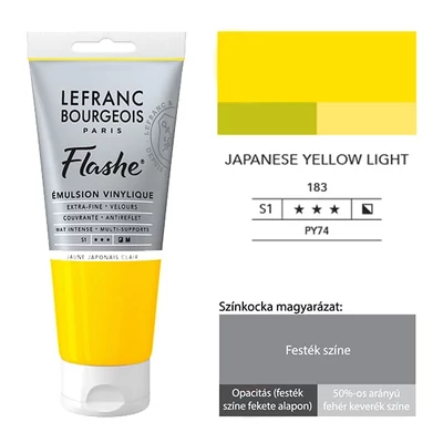 L&amp;B Flashe vopsea vinil (vopsea acrilică), 80 ml - 183, japanese yellow light