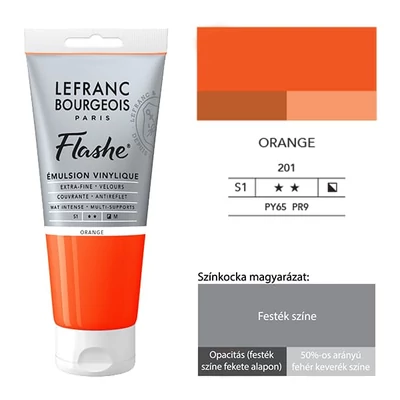 L&amp;B Flashe vopsea vinil (vopsea acrilică), 80 ml - 201, orange