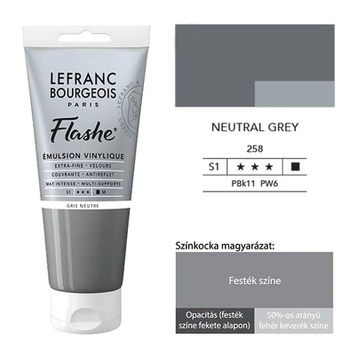 L&amp;B Flashe vopsea vinil (vopsea acrilică), 80 ml - 258, neutral grey