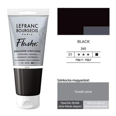 L&amp;B Flashe vopsea vinil (vopsea acrilică), 80 ml - 265, black