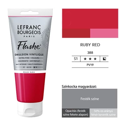 L&amp;B Flashe vopsea vinil (vopsea acrilică), 80 ml - 388, ruby red