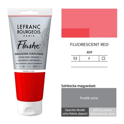 L&amp;B Flashe vopsea vinil (vopsea acrilică), 80 ml - 409, fluorescent red