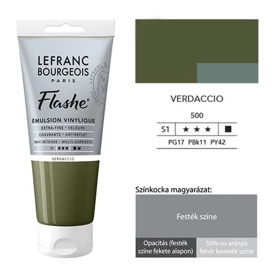 L&amp;B Flashe vopsea vinil (vopsea acrilică), 80 ml - 500, verdaccio