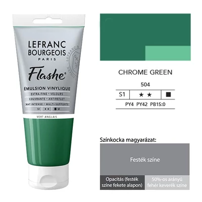 L&amp;B Flashe vopsea vinil (vopsea acrilică), 80 ml - 504, chrome green