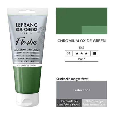 L&amp;B Flashe vopsea vinil (vopsea acrilică), 80 ml - 542, chromium oxide green