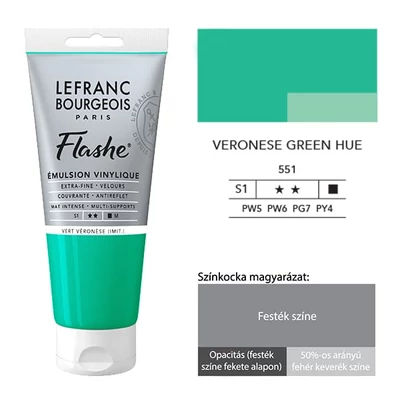 L&amp;B Flashe vopsea vinil (vopsea acrilică), 80 ml - 551, veronese green hue