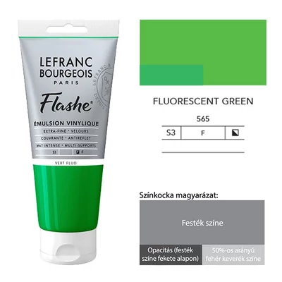 L&amp;B Flashe vopsea vinil (vopsea acrilică), 80 ml - 565, fluorescent green