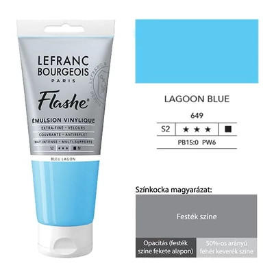 L&amp;B Flashe vopsea vinil (vopsea acrilică), 80 ml - 649, lagoon blue