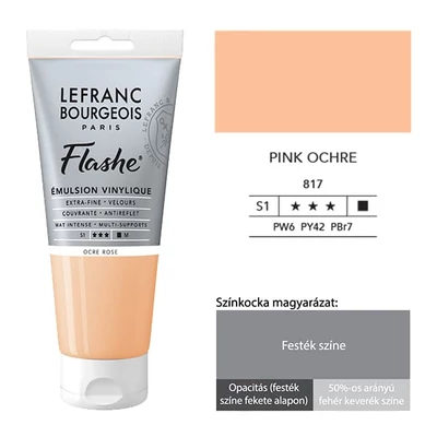 L&amp;B Flashe vopsea vinil (vopsea acrilică), 80 ml - 817, pink ochre