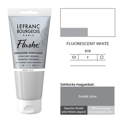 L&amp;B Flashe vopsea vinil (vopsea acrilică), 80 ml - 818, fluorescent white